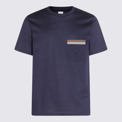 Shop Paul Smith Navy Blue Cotton T-shirt