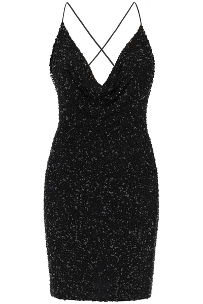 Shop Retroféte Retrofete 'mindi' Mini Dress With Beads And Sequins In Black