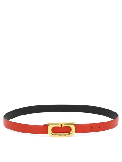 Shop Ferragamo Reversible And Adjustable Belt In Red