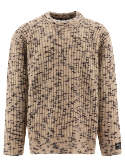 Shop Raf Simons Ribbed Jacquard Sweater In Beige