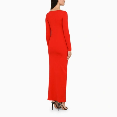Shop Roland Mouret Long Dress With Slit In Red