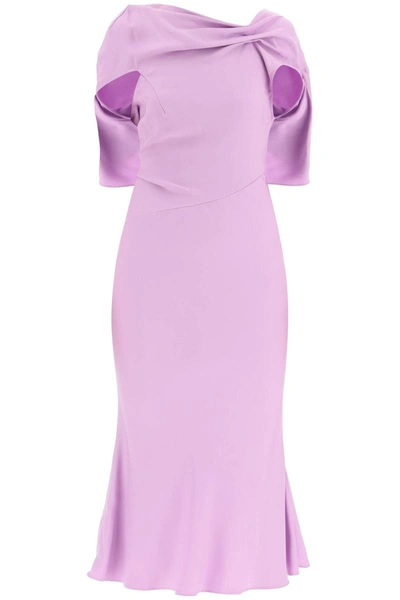 Shop Roland Mouret Midi Cady Dress In Purple