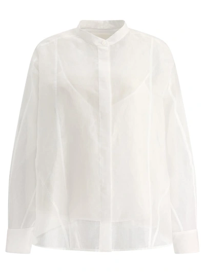 Shop Jil Sander Shirt With Petticoat In White