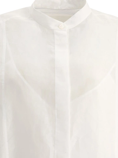 Shop Jil Sander Shirt With Petticoat In White