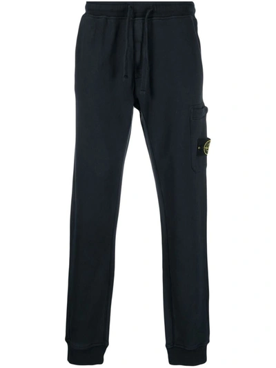 Shop Stone Island Compass-patch Track Pants In Blue