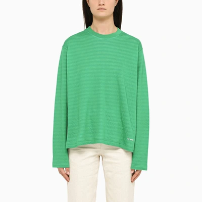Shop Sunnei T-shirt With Stripes In Green