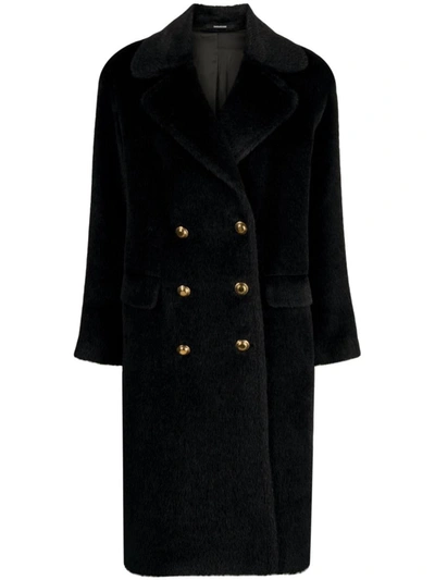 Shop Tagliatore Double-breasted  Coat In Black