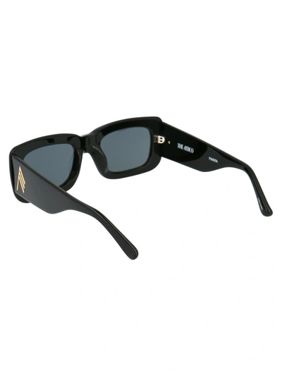Shop Attico The  Sunglasses In 001 Black/yellow Gold/grey