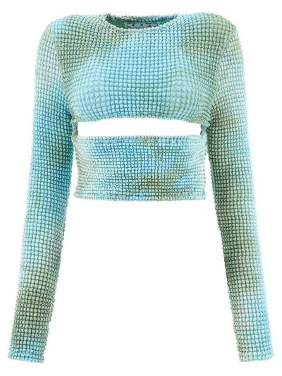Shop Off-white Tie-dye Top In Blue