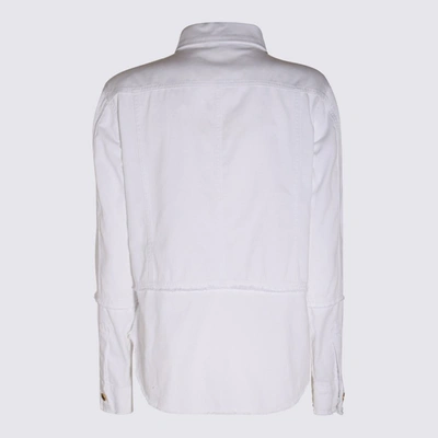 Shop Tom Ford White Denim Lightweight Jean Shirt In Chalk