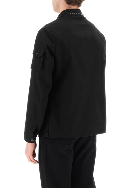 Shop Valentino Black Untitled Studs Workwear Jacket