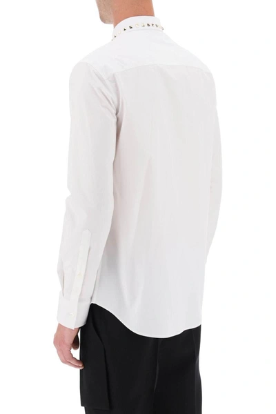 Shop Valentino Cotton Shirt With Studs In White