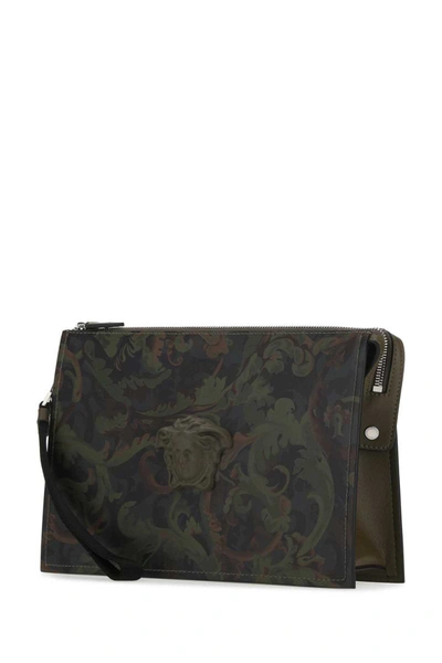 Shop Versace Clutch In Camouflage