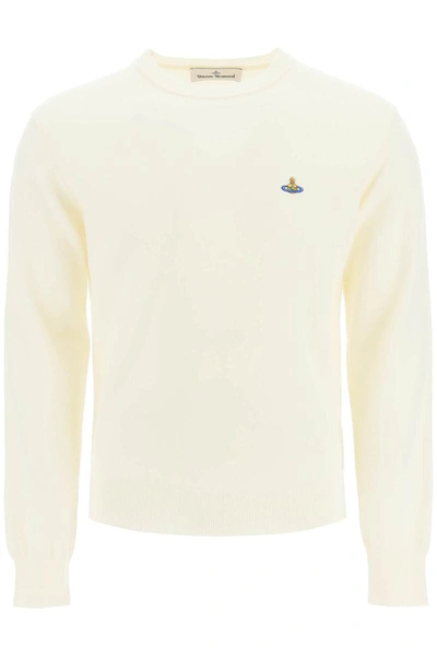 Shop Vivienne Westwood Orb Embroidery Wool And Cashmere Sweater In White