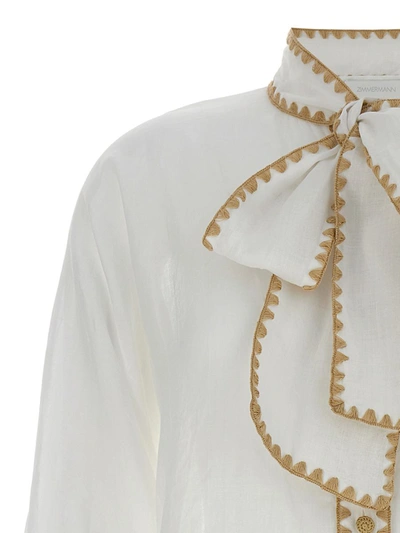 Shop Zimmermann 'devi' Shirt In White