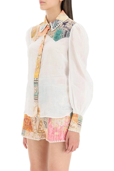 Shop Zimmermann Anneke Ramie Shirt In White