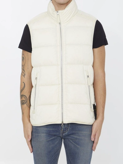 Shop Stone Island Zip-up Padded Gilet In White