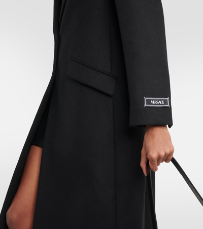 Shop Versace Medusa Wool-blend Coat In Black