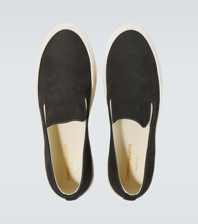 Shop Common Projects Slip On In Suede Slip-ons In Black