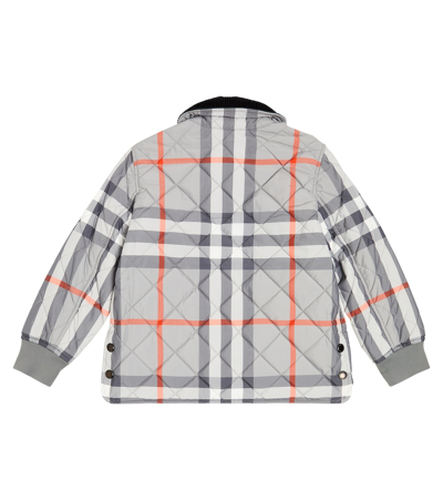 Shop Burberry Vintage Check Quilted Jacket In Grey