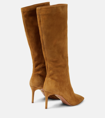 Aquazzura Woman Ankle Boots Camel Size 11 Soft Leather In Neutrals