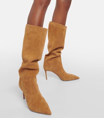 Aquazzura Woman Ankle Boots Camel Size 11 Soft Leather In Neutrals