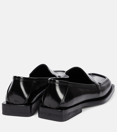 Shop Attico Micol Leather Loafers In Black