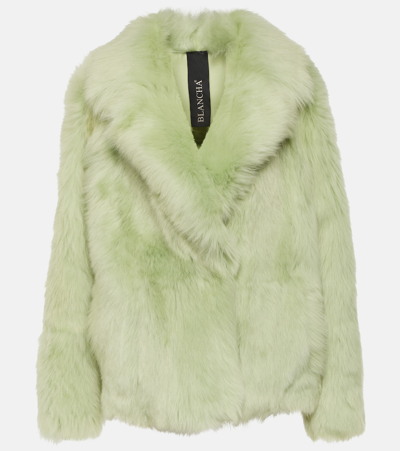 Shop Blancha Shearling Jacket In Green