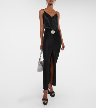 D’accori Skye Satin Platform Sandals In Black