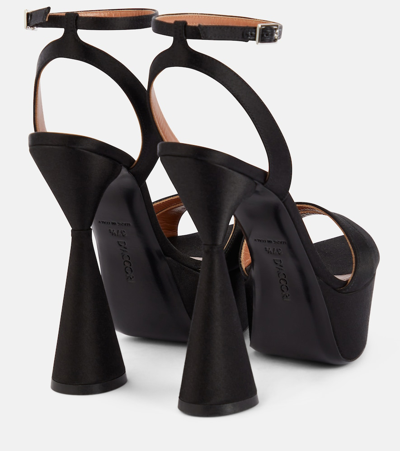 Shop D’accori Skye Satin Platform Sandals In Black