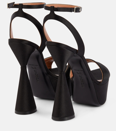 D’accori Skye Satin Platform Sandals In Black