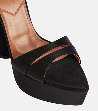D’accori Skye Satin Platform Sandals In Black