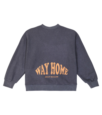 Shop Jellymallow Way Home Cotton Jersey Sweatshirt In Blue