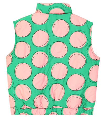 Jellymallow Pink Dot Padded Vest In Green