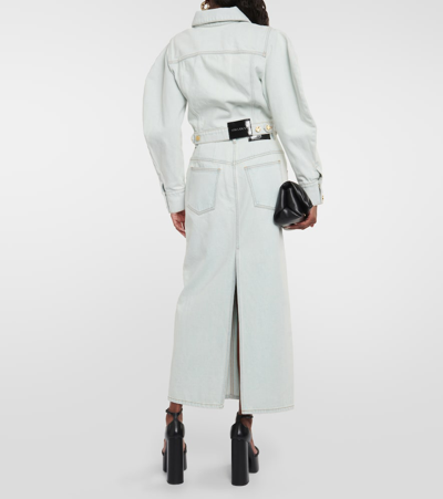 Nina Ricci Cropped Denim Jacket In Blue