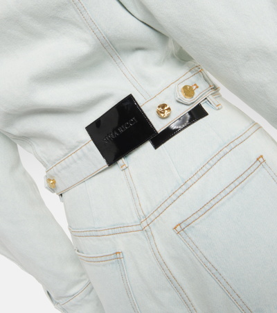 Nina Ricci Cropped Denim Jacket In Blue