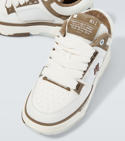 Shop Amiri Ma-1 Leather Sneakers In Brown