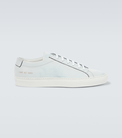 Common Projects Achilles Cracked Leather Low-top Sneakers In Silver