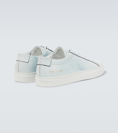 Common Projects Achilles Cracked Leather Low-top Sneakers In Silver