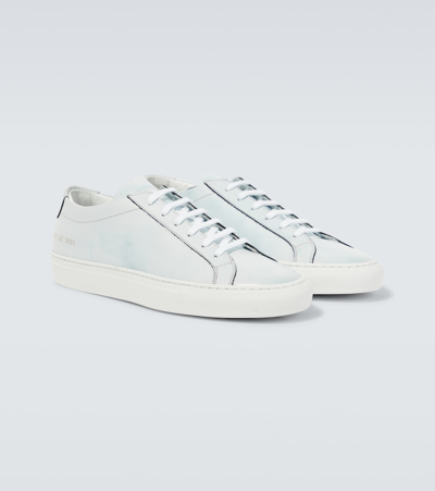Common Projects Achilles Cracked Leather Low-top Sneakers In Silver