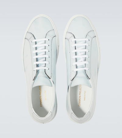Common Projects Achilles Cracked Leather Low-top Sneakers In Silver