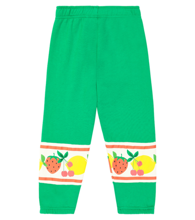 Mini Rodini Fruits Panel Cotton Sweatpants In Green