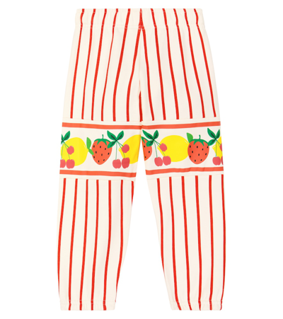 Mini Rodini Fruits Stripe Cotton Sweatpants In Multicoloured
