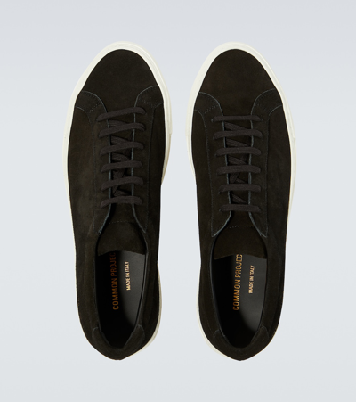 Shop Common Projects Achilles Suede Sneakers In Black