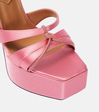 D’accori Sienna Satin Platform Mules In Pink