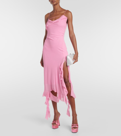 D’accori Sienna Satin Platform Mules In Pink