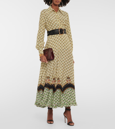 Etro Floral Silk Crêpe De Chine Shirt In Green