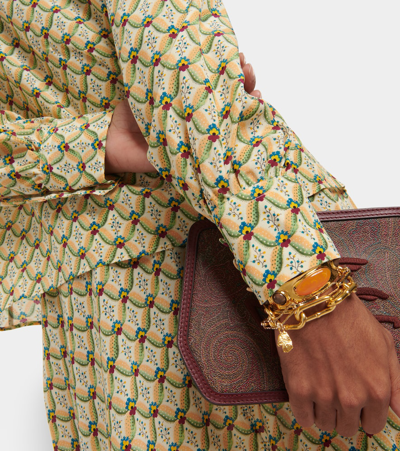 Etro Floral Silk Crêpe De Chine Shirt In Green