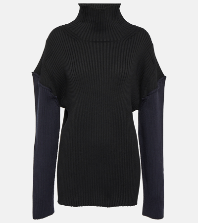 Shop The Row Dua Cotton And Cashmere Turtleneck Sweater In Black