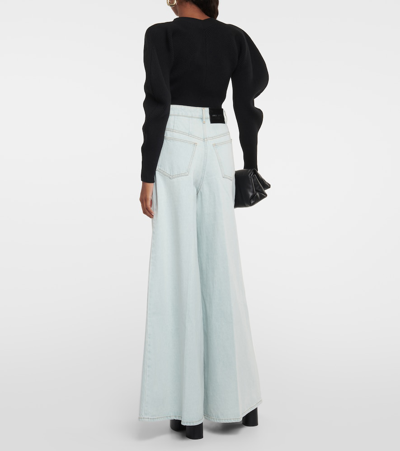 Nina Ricci Schlagjeans Mit Hohem Bund In Blue